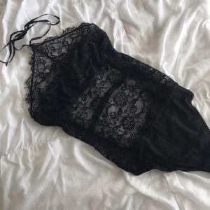 Black Lace Bodysuit Size Small